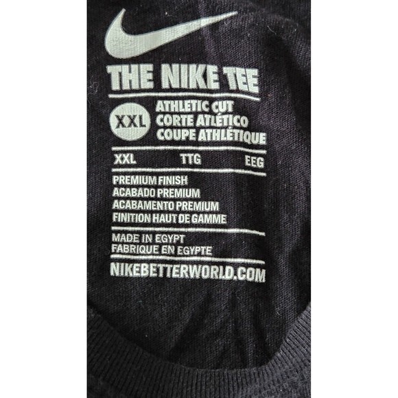 Nike Tee Shirt Men's Size 2XL Black‎ Cotton Short Sleeve Round Neck Regular Fit - Picture 4 of 7